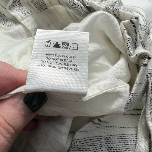 L’Academie The Lark High Waist Tie Short in White Stripe Size US Small - Picture 11 of 12